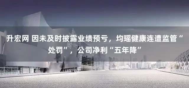 升宏网 因未及时披露业绩预亏，均瑶健康连遭监管“处罚”，公司净利“五年降”